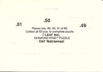1990 Donruss - Carl Yastrzemski Puzzle #49-51 Carl Yastrzemski Back