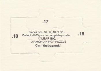 1990 Donruss - Carl Yastrzemski Puzzle #16-18 Carl Yastrzemski Back