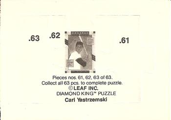 1990 Donruss - Carl Yastrzemski Puzzle #61-63 Carl Yastrzemski Back