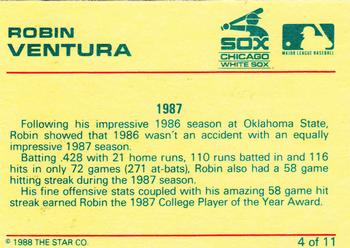 1989 Star Robin Ventura #4 Robin Ventura Back