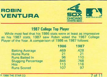 1989 Star Robin Ventura #7 Robin Ventura Back