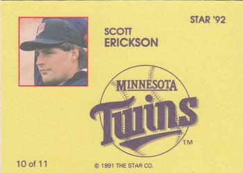 1992 Star Scott Erickson #10 Scott Erickson Back