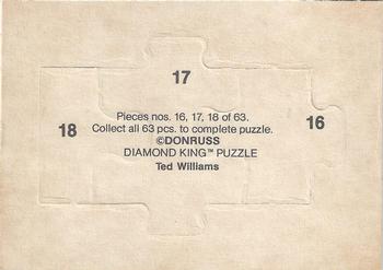 1984 Donruss Action All-Stars - Ted Williams Puzzle #16-18 Ted Williams Back