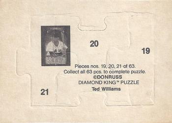 1984 Donruss Action All-Stars - Ted Williams Puzzle #19-21 Ted Williams Back