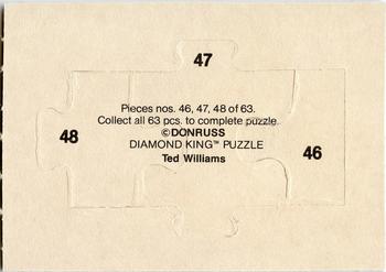 1984 Donruss Action All-Stars - Ted Williams Puzzle #46-48 Ted Williams Back