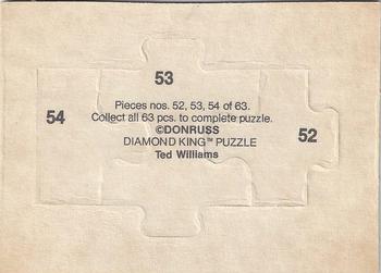 1984 Donruss Action All-Stars - Ted Williams Puzzle #52-54 Ted Williams Back