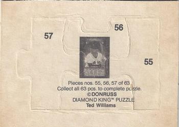 1984 Donruss Action All-Stars - Ted Williams Puzzle #55-57 Ted Williams Back