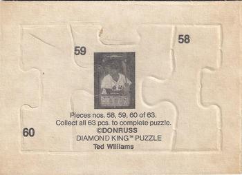 1984 Donruss Action All-Stars - Ted Williams Puzzle #58-60 Ted Williams Back