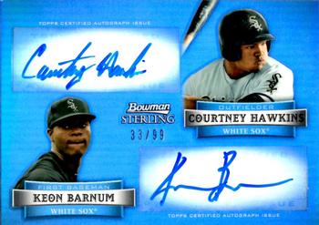 2012 Bowman Sterling - Dual Autographs Refractors #DA-HB Keon Barnum / Courtney Hawkins Front