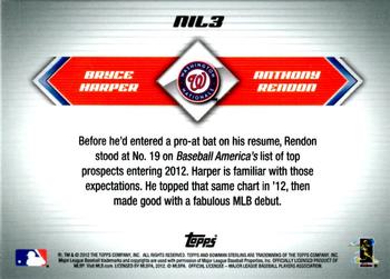 2012 Bowman Sterling - Next In Line #NIL3 Anthony Rendon / Bryce Harper Back