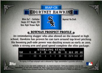 2012 Bowman Sterling - Prospect Autographs #BSAP-CH Courtney Hawkins Back