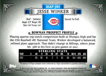 2012 Bowman Sterling - Prospect Autographs #BSAP-JWI Jesse Winker Back