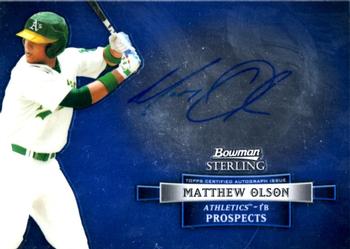 2012 Bowman Sterling - Prospect Autographs #BSAP-MO Matthew Olson Front