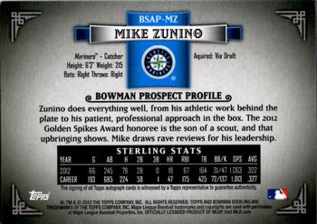 2012 Bowman Sterling - Prospect Autographs #BSAP-MZ Mike Zunino Back