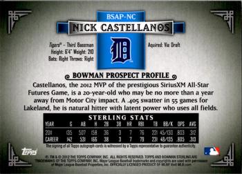 2012 Bowman Sterling - Prospect Autographs #BSAP-NC Nick Castellanos Back