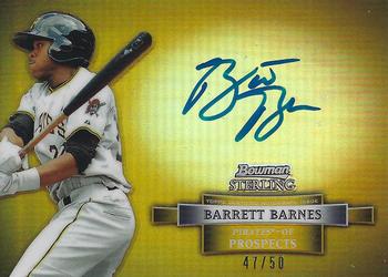 2012 Bowman Sterling - Prospect Autographs Gold Refractors #BSAP-BB Barrett Barnes Front