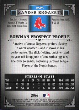 2012 Bowman Sterling - Prospects #BSP5 Xander Bogaerts Back