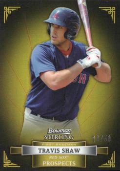 2012 Bowman Sterling - Prospects Gold Refractors #BSP38 Travis Shaw Front