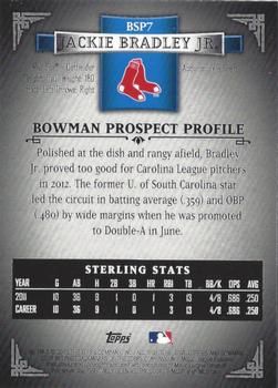 2012 Bowman Sterling - Prospects Refractors #BSP7 Jackie Bradley Jr. Back