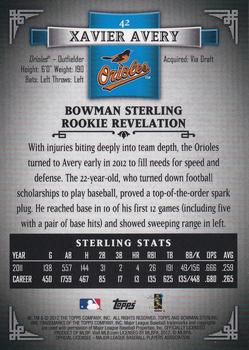 2012 Bowman Sterling - Refractors #42 Xavier Avery Back