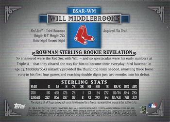 2012 Bowman Sterling - Rookie Autographs #BSAR-WM Will Middlebrooks Back