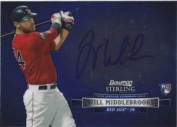 2012 Bowman Sterling - Rookie Autographs #BSAR-WM Will Middlebrooks Front