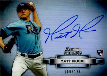 2012 Bowman Sterling - Rookie Autographs Refractors #NNO Matt Moore Front