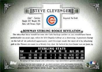 2012 Bowman Sterling - Rookie Autographs Refractors #NNO Steve Clevenger Back