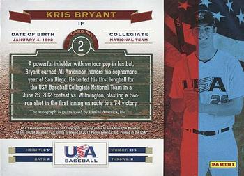 2012 Panini USA Baseball - Collegiate National Team Collegiate Marks Signatures #2 Kris Bryant Back