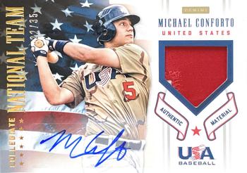 2012 Panini USA Baseball - Collegiate National Team Patches Signatures #4 Michael Conforto Front
