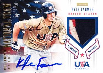 2012 Panini USA Baseball - Collegiate National Team Patches Signatures #7 Kyle Farmer Front