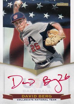 2012 Panini USA Baseball - Collegiate National Team Signatures Red #1 David Berg Front