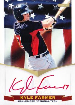 2012 Panini USA Baseball - Collegiate National Team Signatures Red #7 Kyle Farmer Front