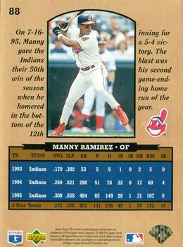 1996 SP - Baseball Heroes #88 Manny Ramirez Back