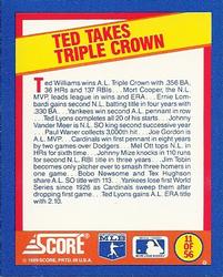 1989 Score - Magic Motion: A Year to Remember #11 Ted Williams: 1942 Back