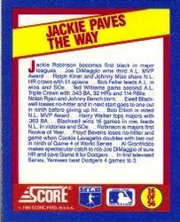 1989 Score - Magic Motion: A Year to Remember #16 Jackie Robinson: 1947 Back