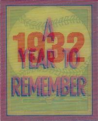 1989 Score - Magic Motion: A Year to Remember #1 Babe Ruth: 1932 Front