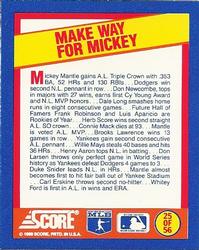 1989 Score - Magic Motion: A Year to Remember #25 Mickey Mantle: 1956 Back