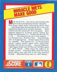 1989 Score - Magic Motion: A Year to Remember #38 New York Mets: 1969 Back