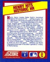 1989 Score - Magic Motion: A Year to Remember #43 Hank Aaron: 1974 Back