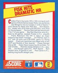 1989 Score - Magic Motion: A Year to Remember #44 Carlton Fisk: 1975 Back