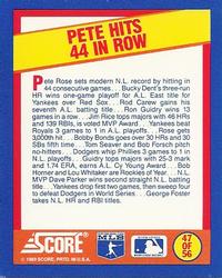 1989 Score - Magic Motion: A Year to Remember #47 Pete Rose: 1978 Back