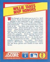 1989 Score - Magic Motion: A Year to Remember #48 Willie Stargell: 1979 Back