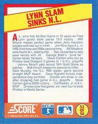 1989 Score - Magic Motion: A Year to Remember #52 Fred Lynn: 1983 Back