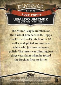 2010 Topps Update - The Cards Your Mom Threw Out #CMT172 Ubaldo Jimenez Back