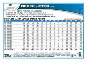 2013 Topps - Black #2 Derek Jeter Back