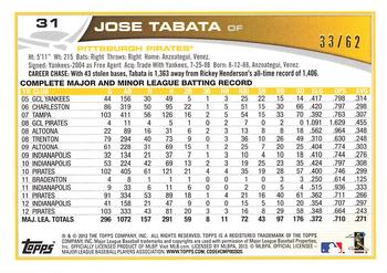 2013 Topps - Black #31 Jose Tabata Back