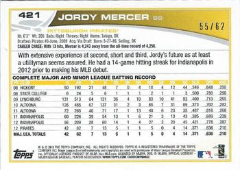 2013 Topps - Black #421 Jordy Mercer Back