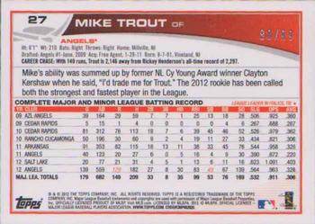 2013 Topps - Camo #27 Mike Trout Back