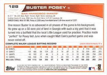 2013 Topps - Emerald Foil #128 Buster Posey Back
